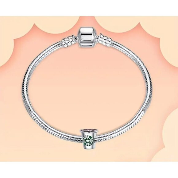 Coffee Cup Charm Bead – Silver Plated Jewelry Gift for Coffee Lovers - Picture 2 of 4